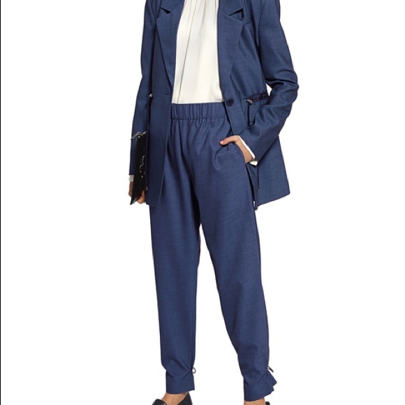 Tibi Pants - Tibi Tropical Wool Drawstring Pants